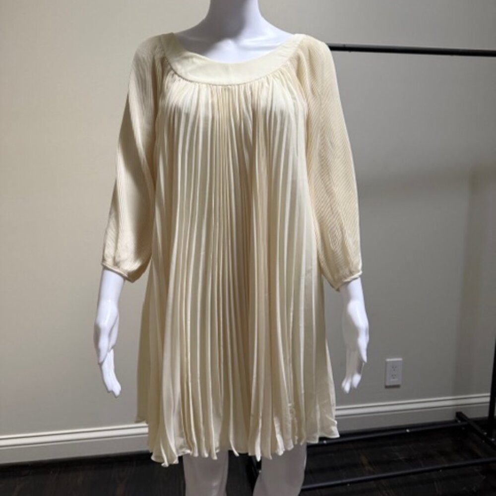 Erin by Erin Fetherston Ivory Pleated Chiffon Dress NWT Size 8